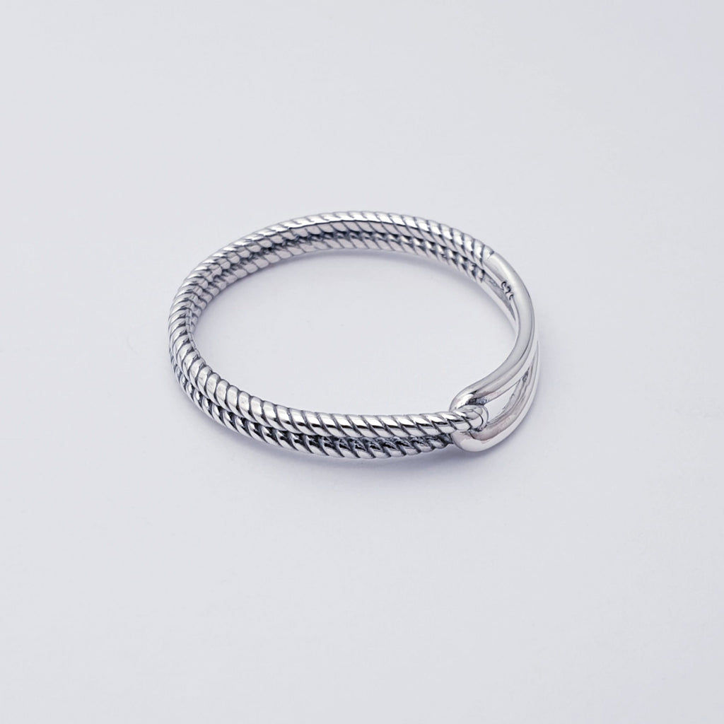 Sterling Silver Linked Rope Ring