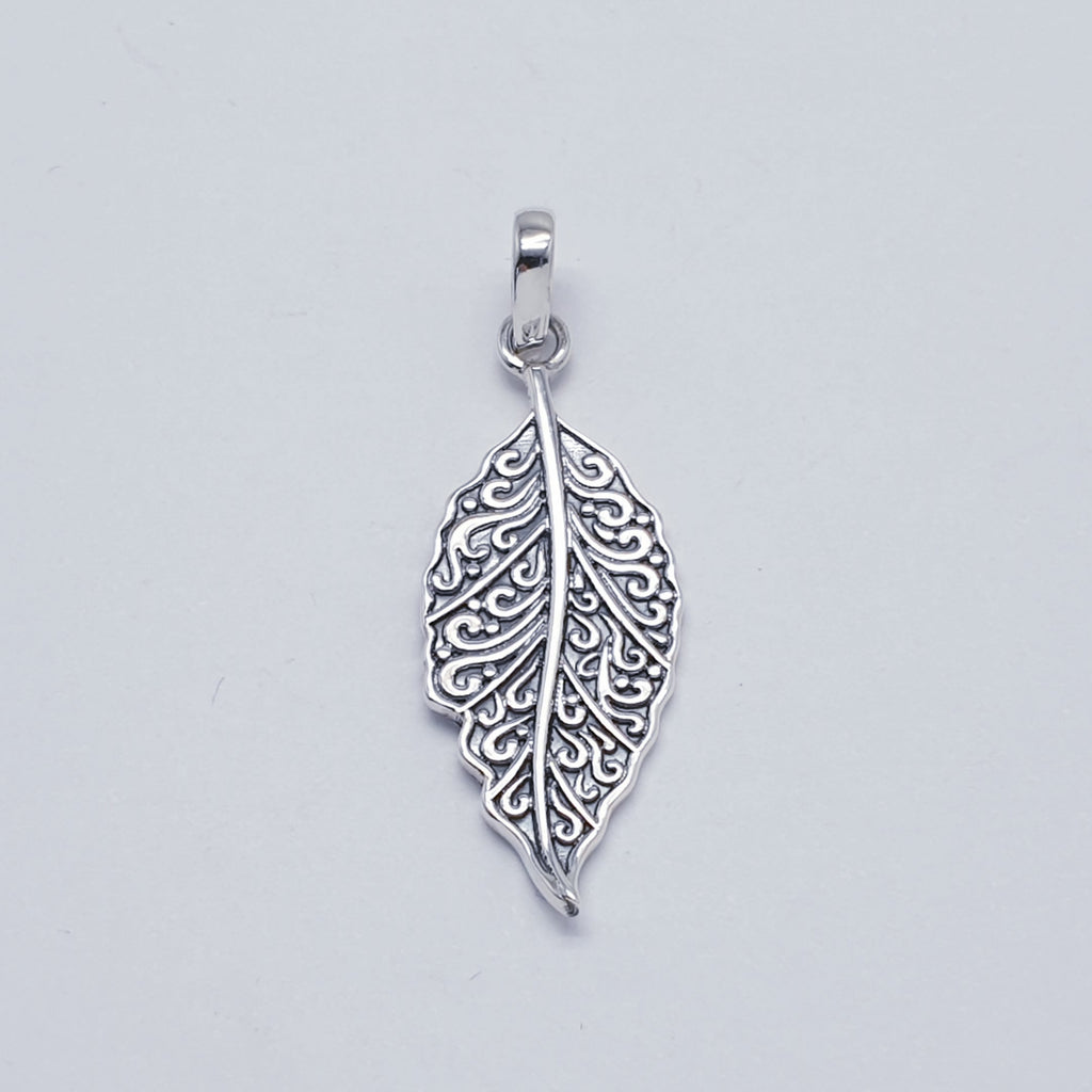 Sterling Silver Mystic Leaf Pendant