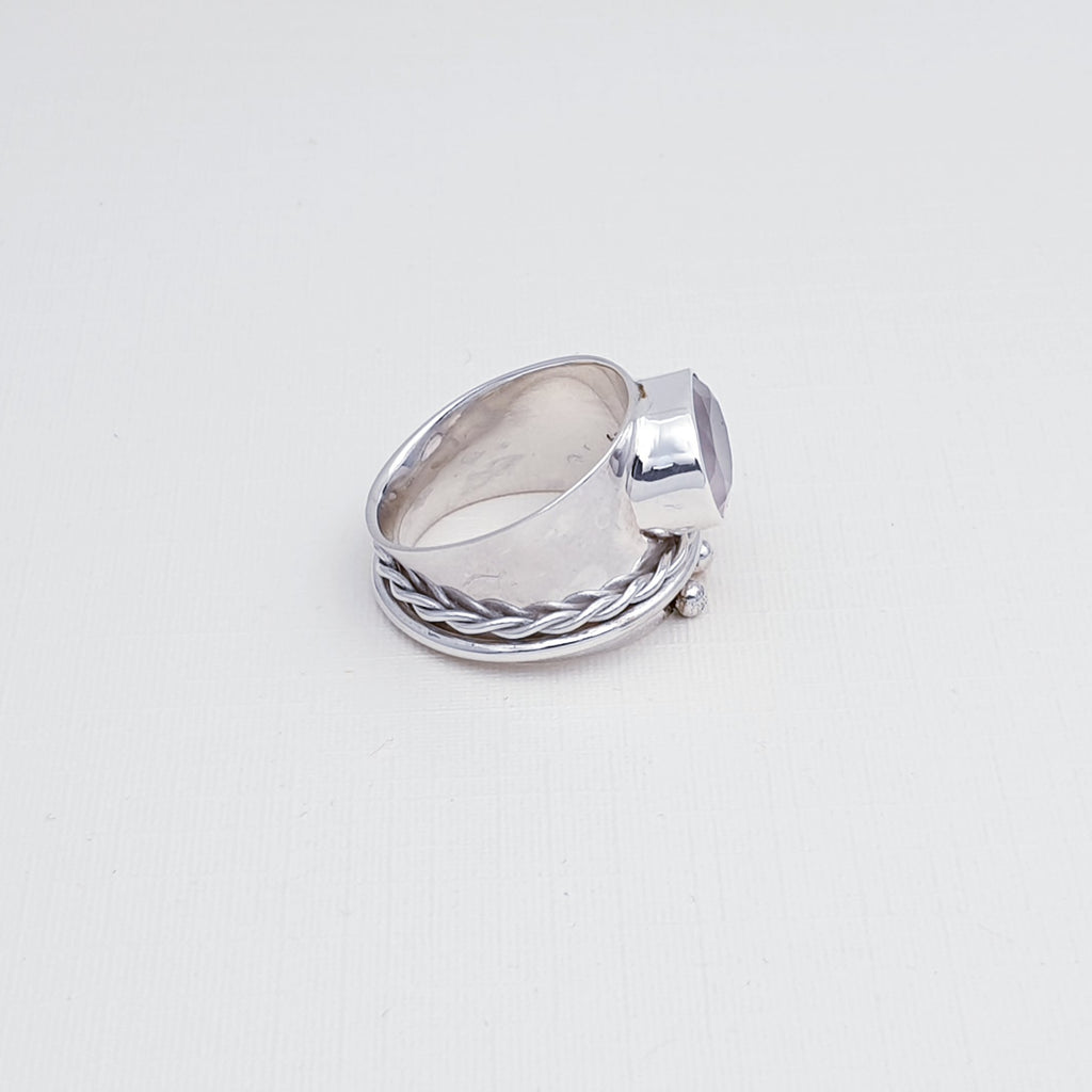 Rose Quartz Sterling Silver Adara Ring
