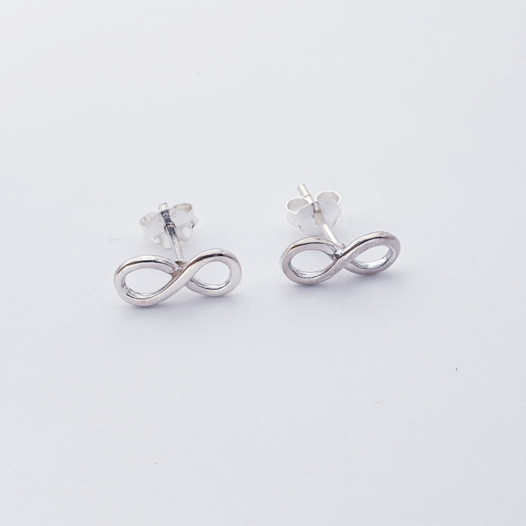 Sterling Silver Small or Medium Infinity Studs