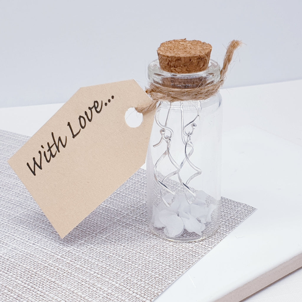 Perfect as a small gift our little Earrings in a Bottle are cute as can be. At only £16 each and with the sweetest gift tag, these are bound to be well received by friends and loved ones alike.