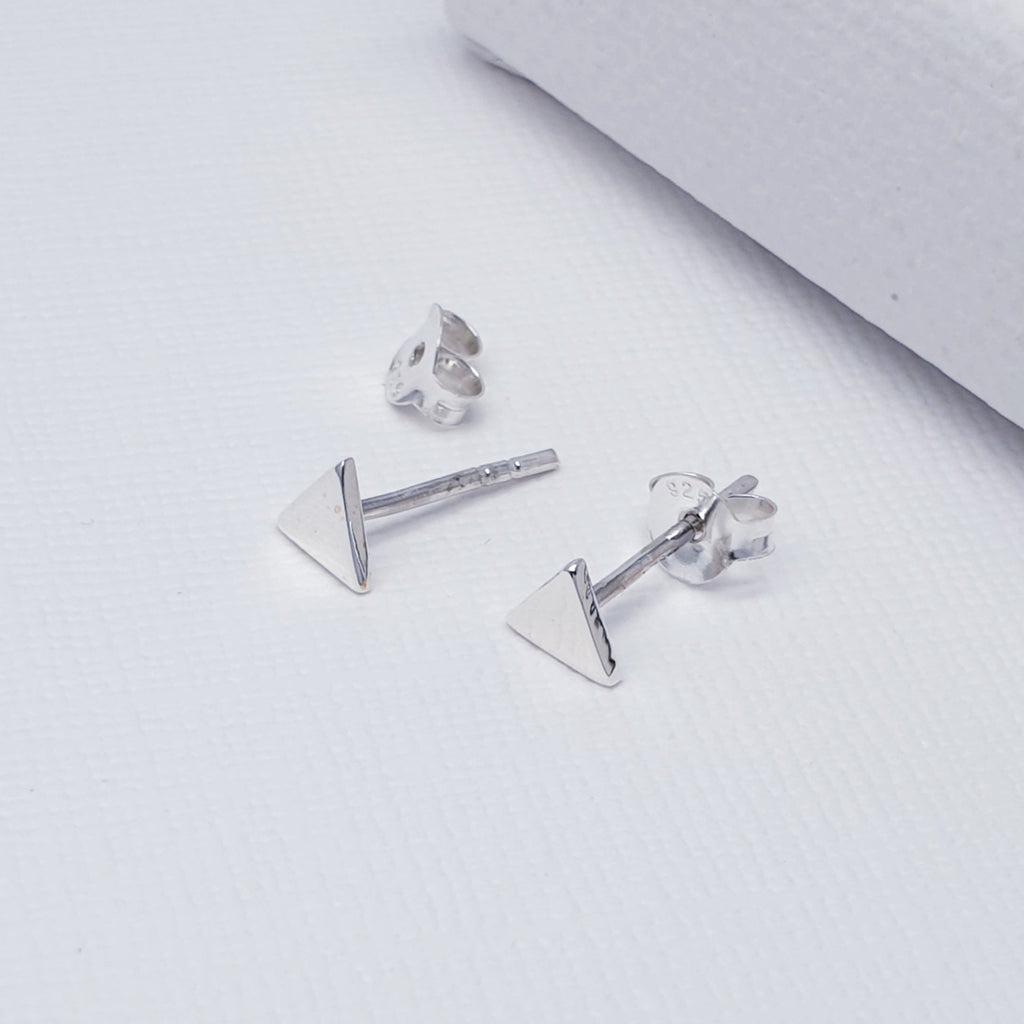 Sterling Silver Triangle Studs