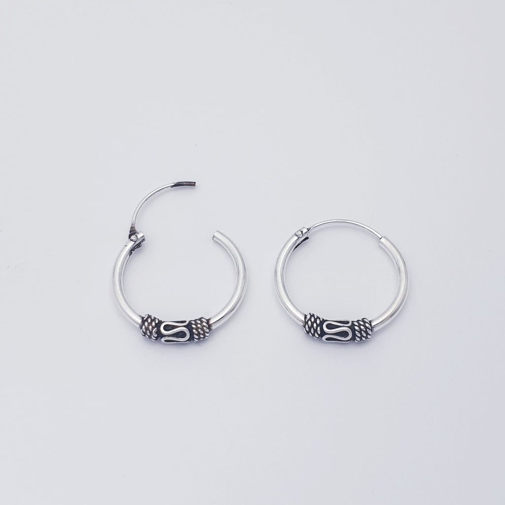 Sterling Silver Indo 1.8 cm Hoops