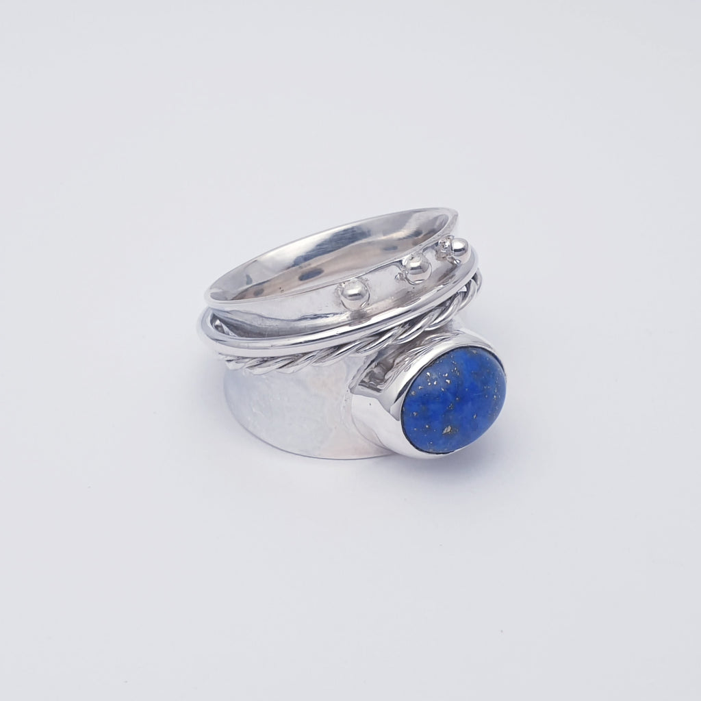 Lapis Lazuli Sterling Silver Oval Adara Ring