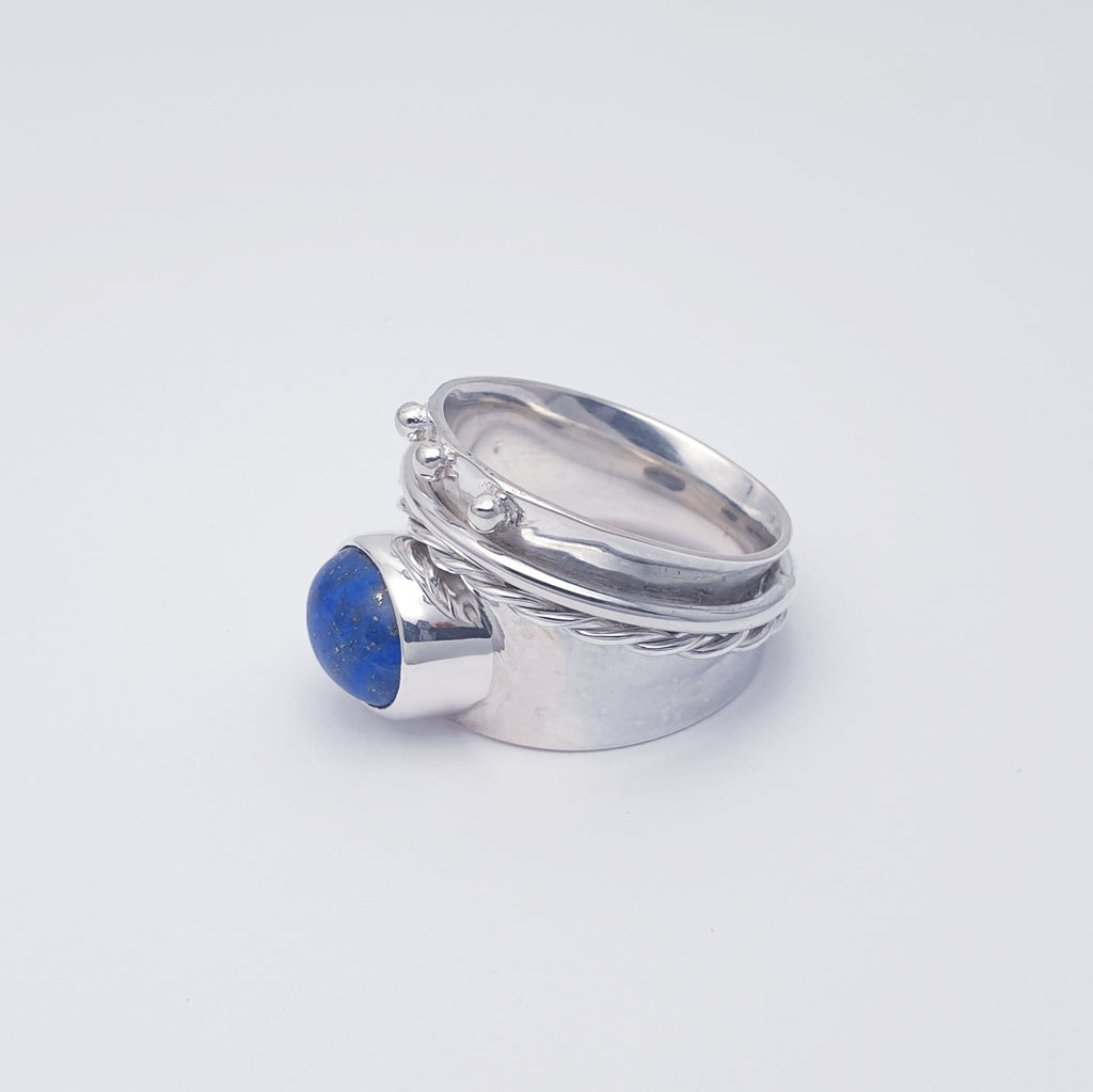 Lapis Lazuli Sterling Silver Oval Adara Ring