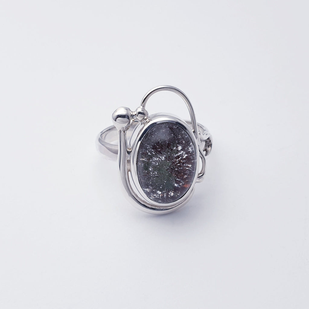 Lodolite Sterling Silver Asteria Ring - Size O1/2