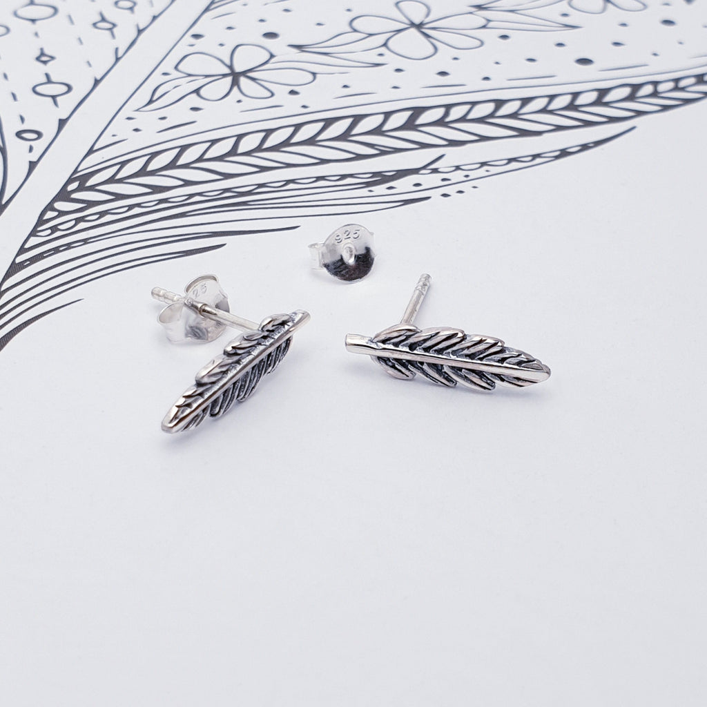 Our Silver Feather Studs are perfect for everyday wear.  A beautiful design, each stud features a stunning detailed feather. A gorgeous oxidised finish, adds depth and character to these cute studs.  Because of their small size, these are perfect for girls and women of all ages.