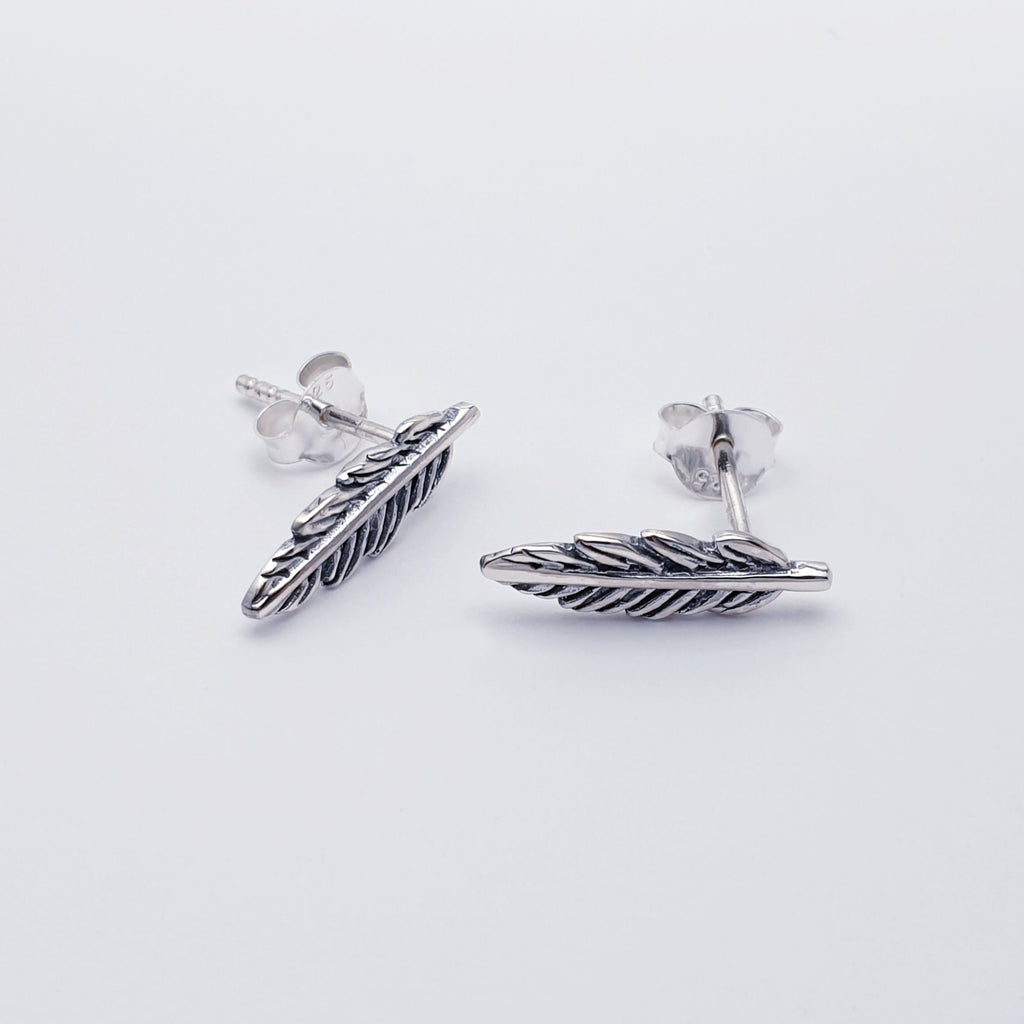 Sterling Silver Feather Studs