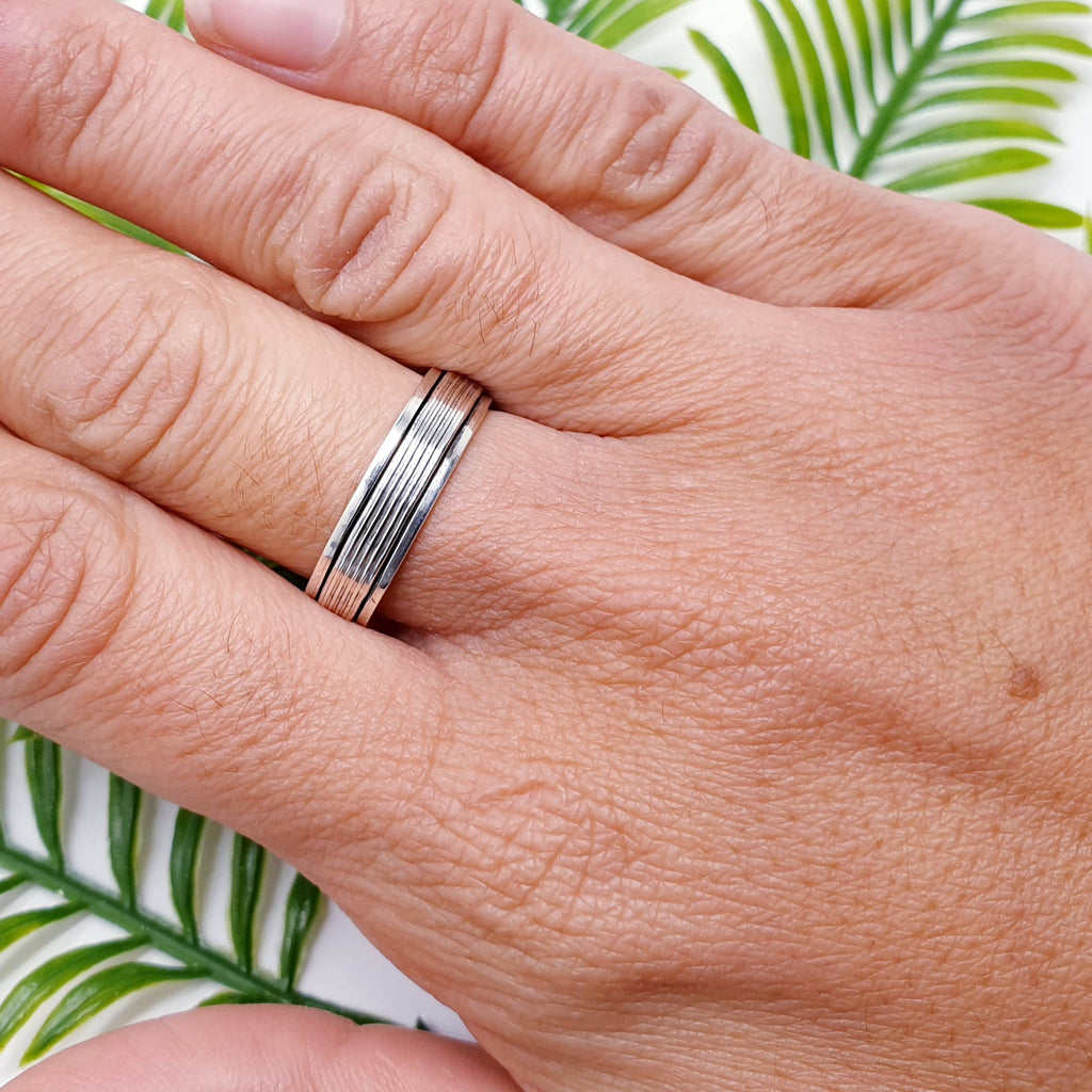 Sterling Silver Unisex Simple Spinner Ring