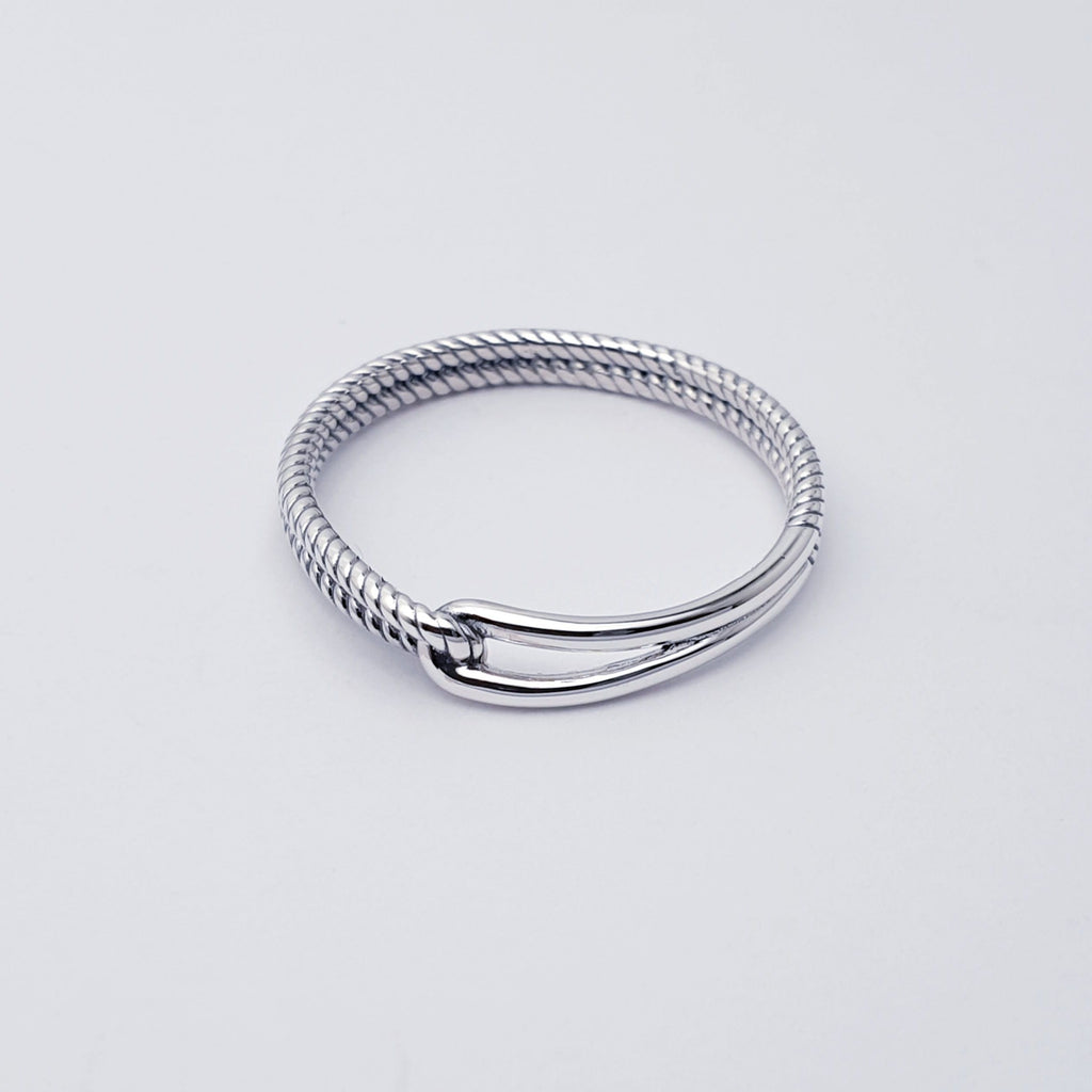 Sterling Silver Linked Rope Ring