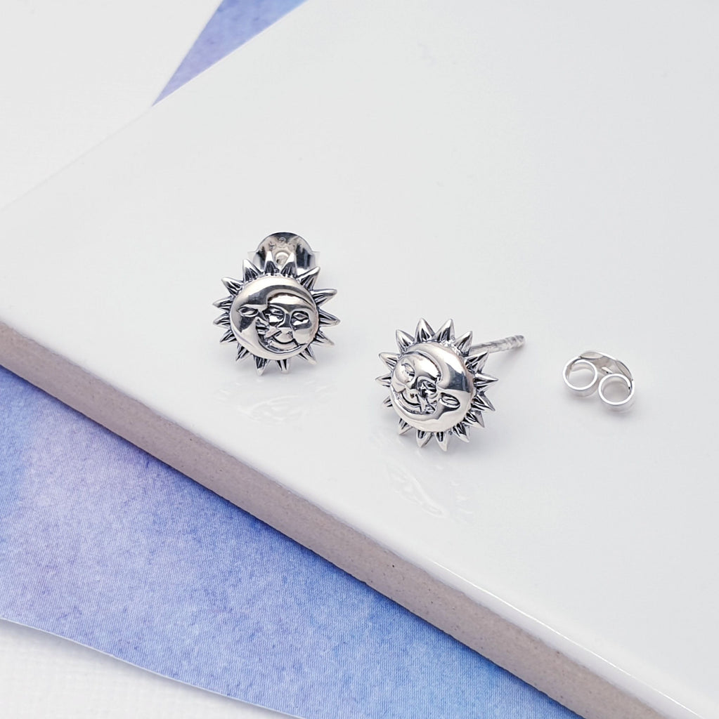Our Sterling Silver Sun and Moon Studs are an all time classic design.  These adorable Sterling Silver Sun and Moon Studs are perfect for everyday wear! Silver Scene is big on celestial jewellery, and these lovely earrings are one of our top picks.