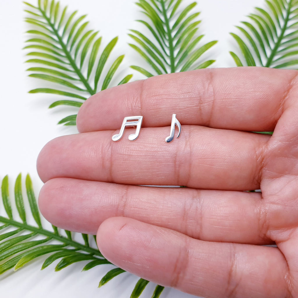 Sterling Silver Musical Notes Studs