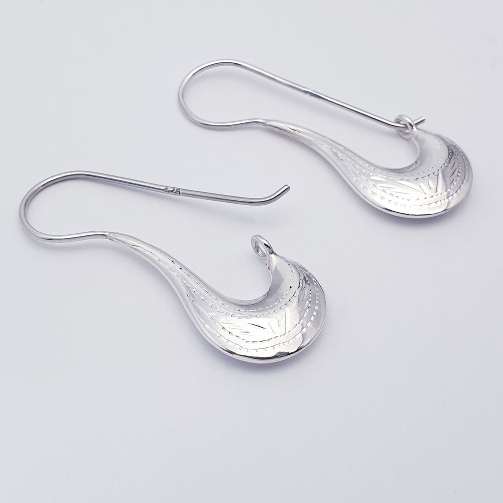 Sterling Silver Detailed Lava Earrings