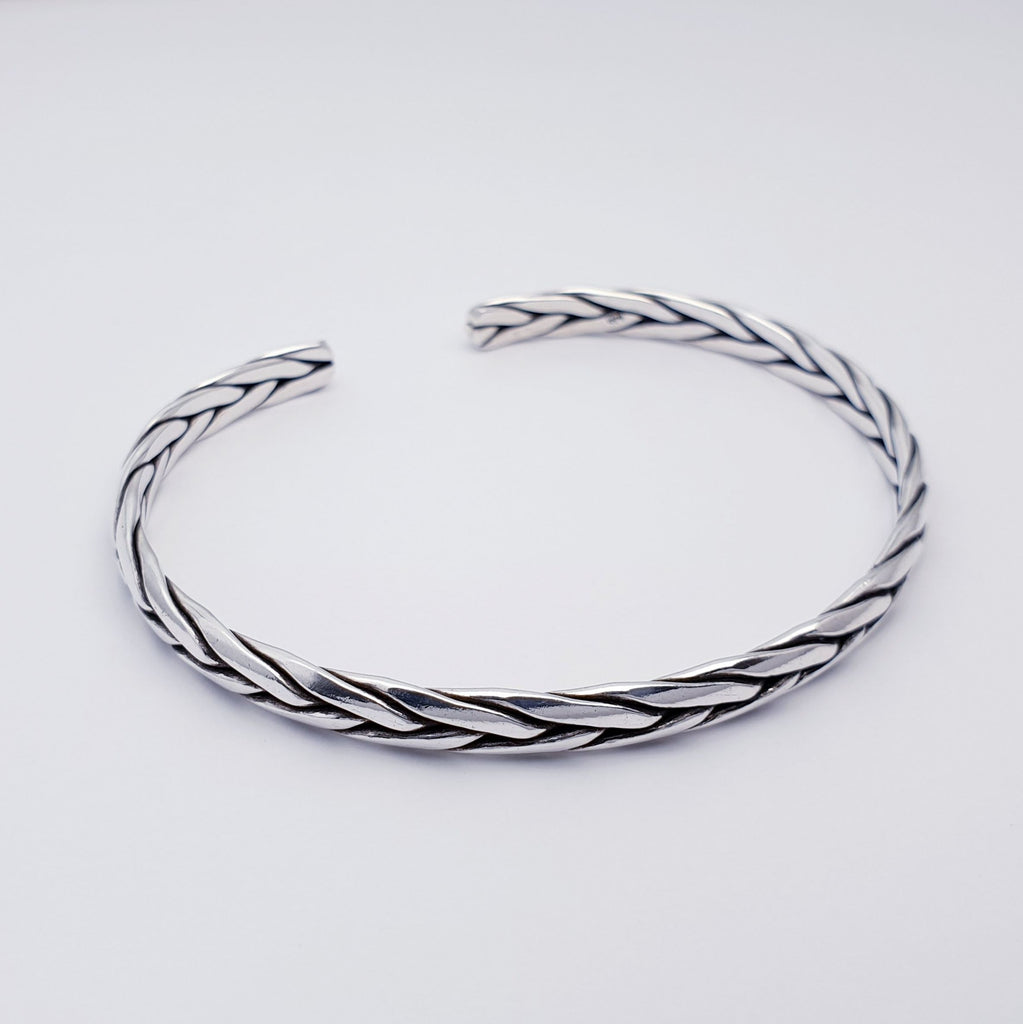 plaited sterling silver cuff