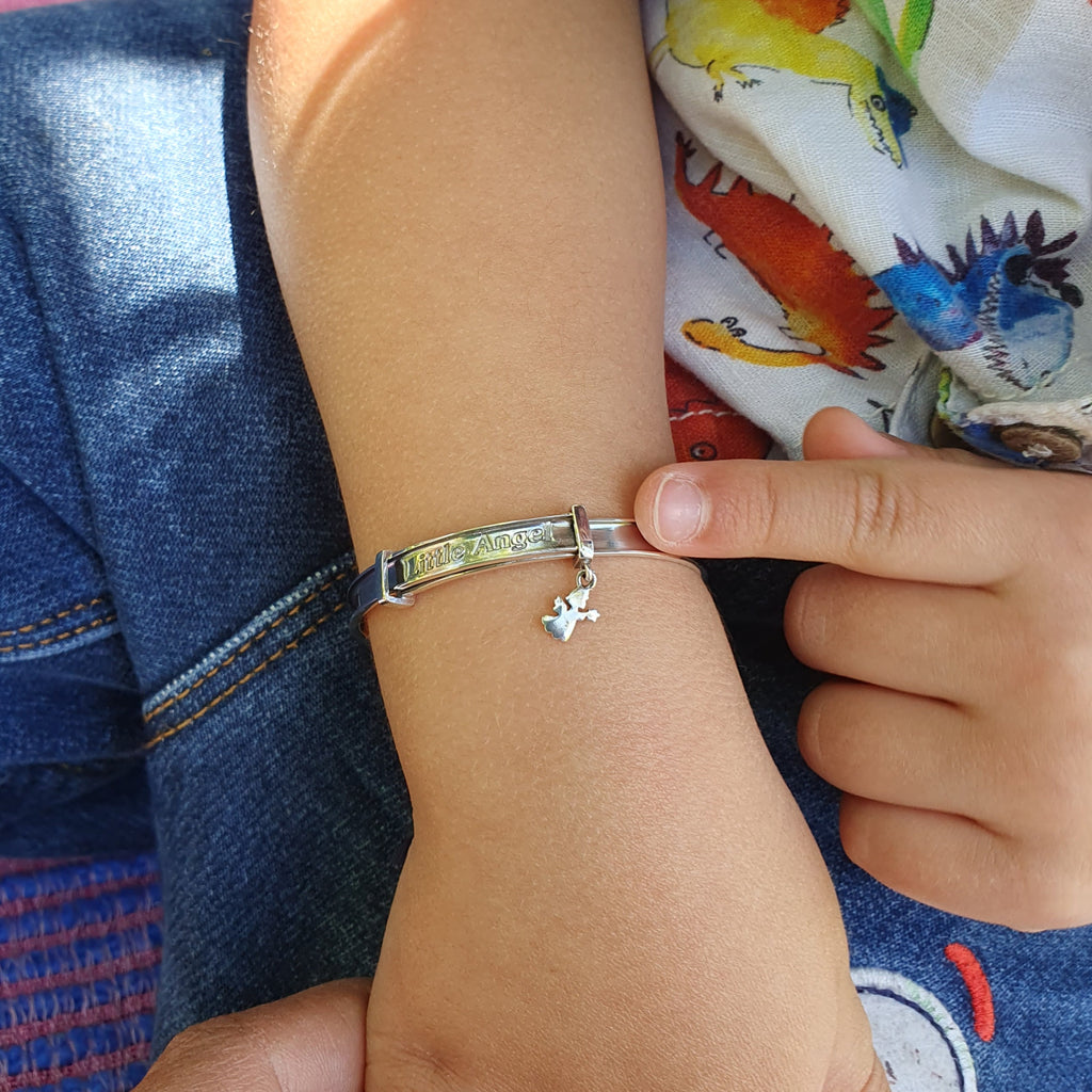 Sterling Silver Little Angel Child Bangle