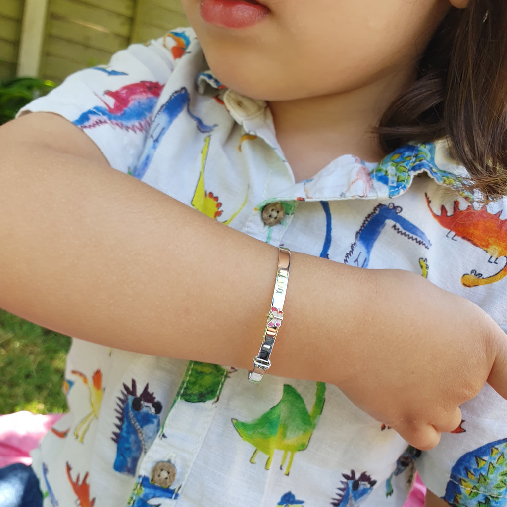 Sterling Silver Butterfly Child Bangle