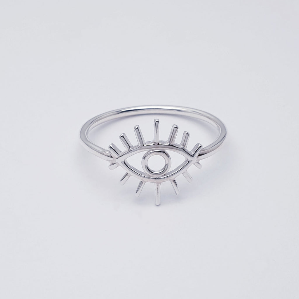 Dainty sterling silver all seeing eye ring