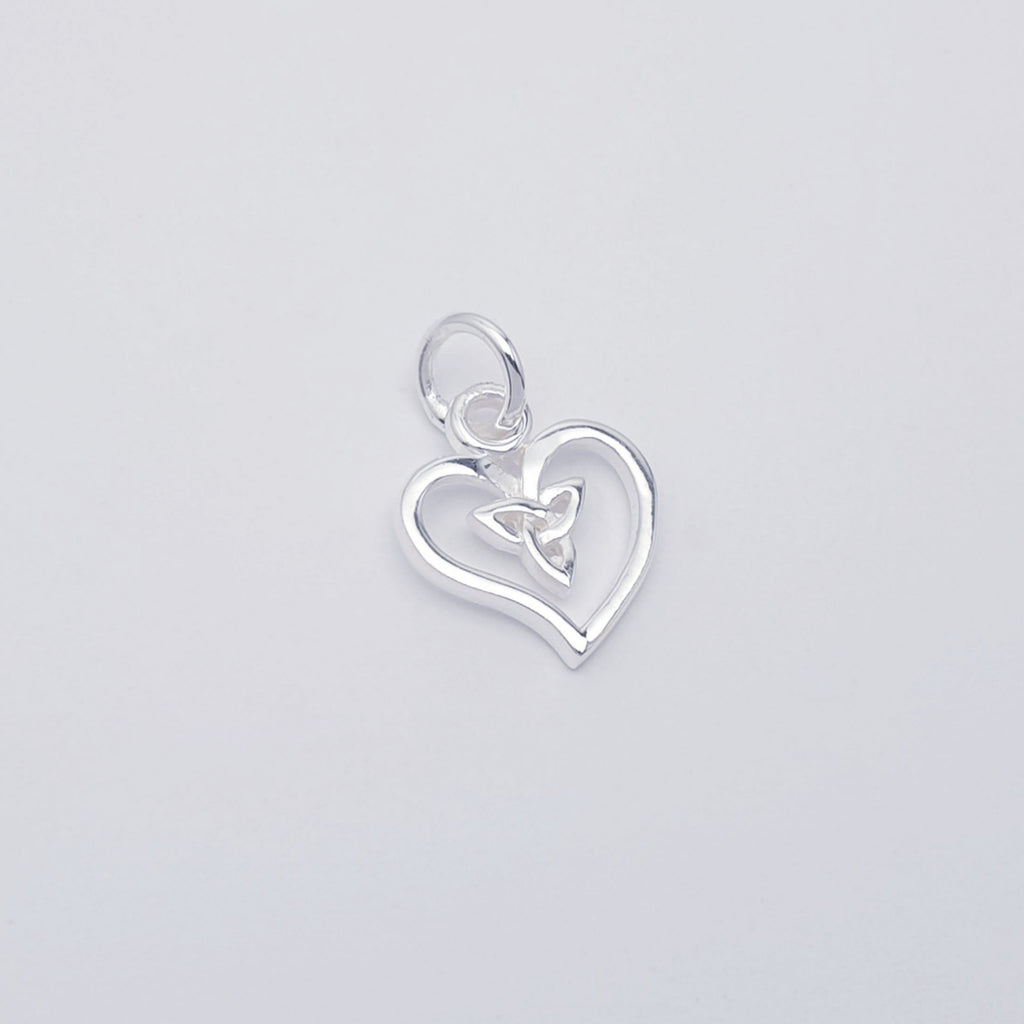 handmade heart and celtic knot sterling silver pendant.