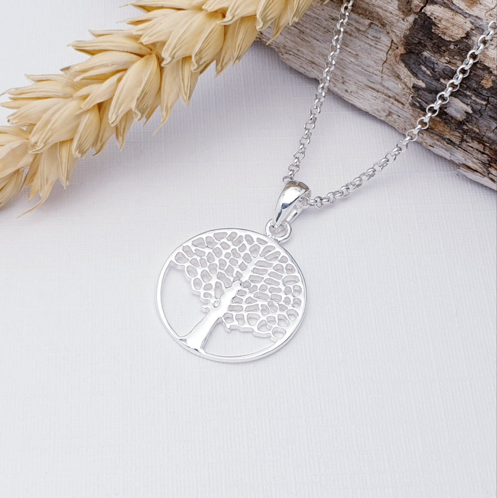 handmade sterling silver tree of life pendant.