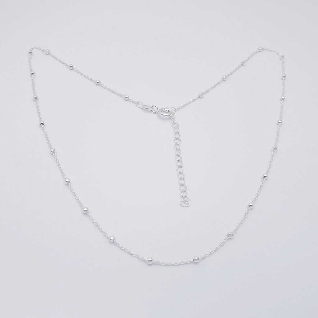 elegant, handmade sterling silver satellite chain necklace.