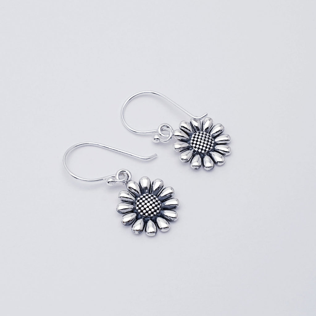 Sterling Silver Sunflower Earrings