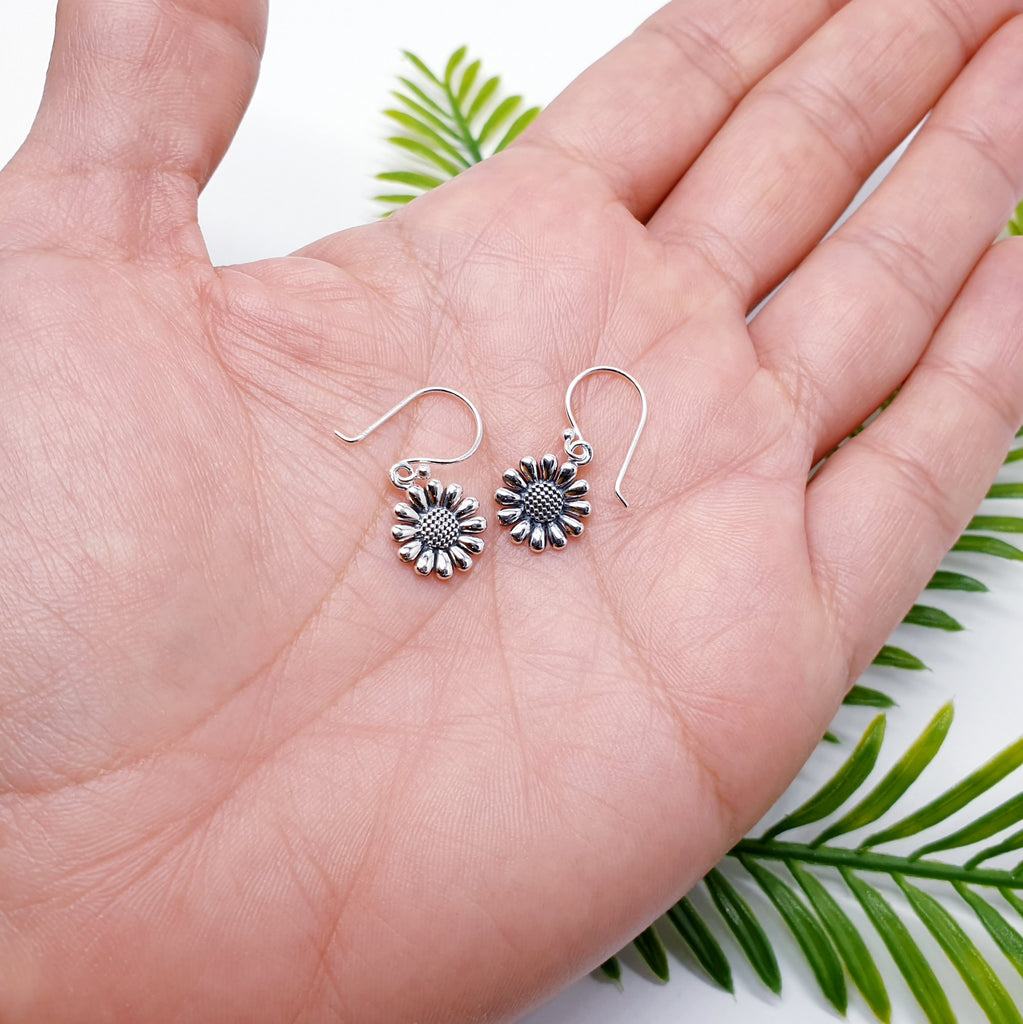 Sterling Silver Sunflower Earrings