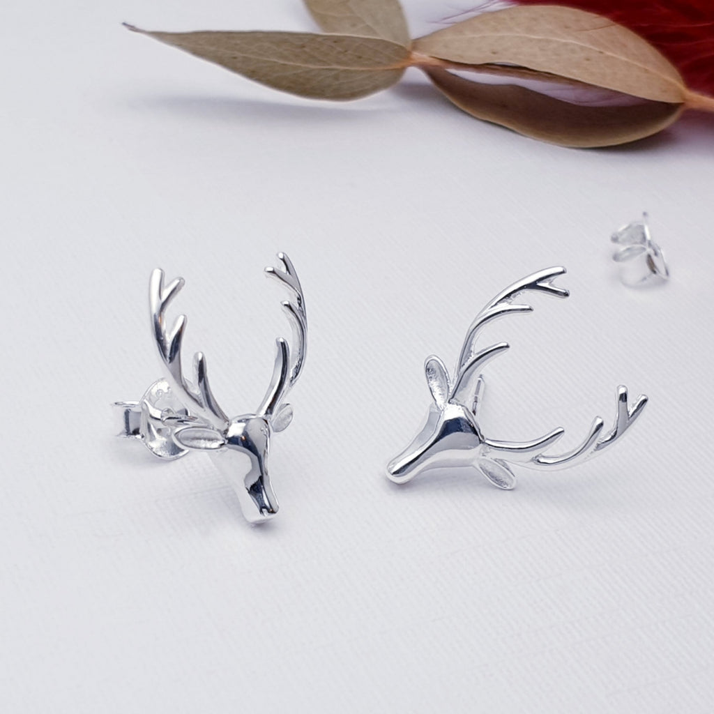 Sterling Silver Reindeer Studs