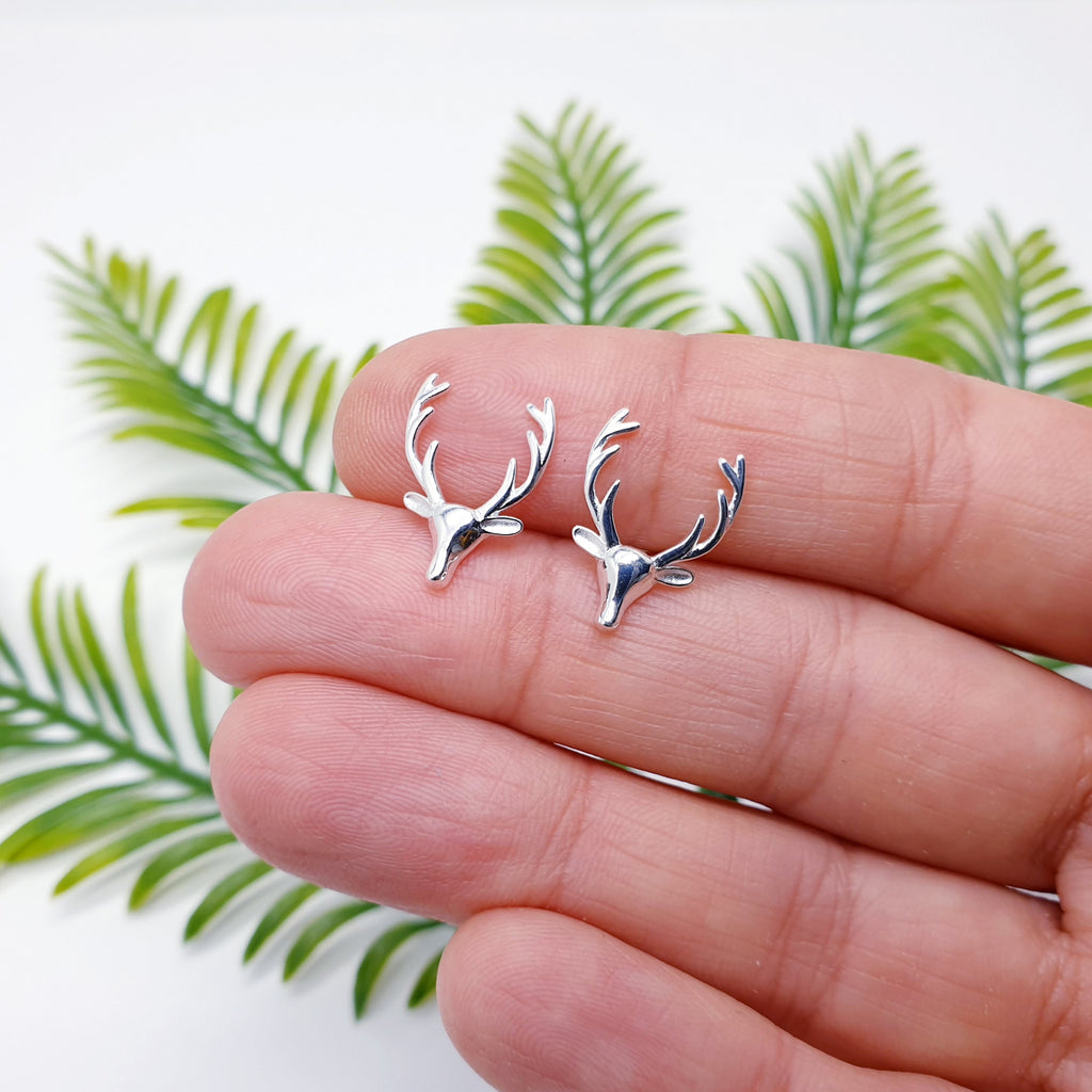 Sterling Silver Reindeer Studs