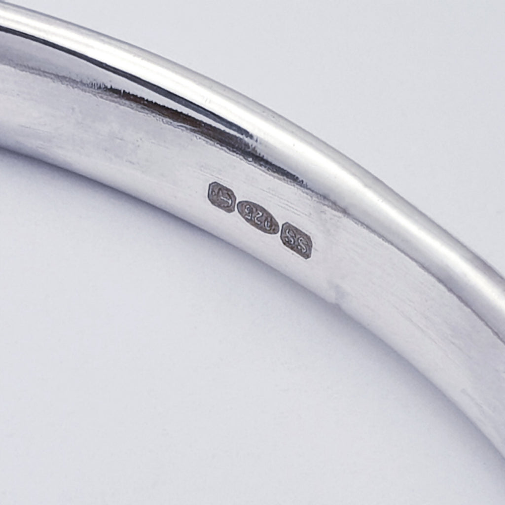 Sterling Silver Checkerboard Bangle