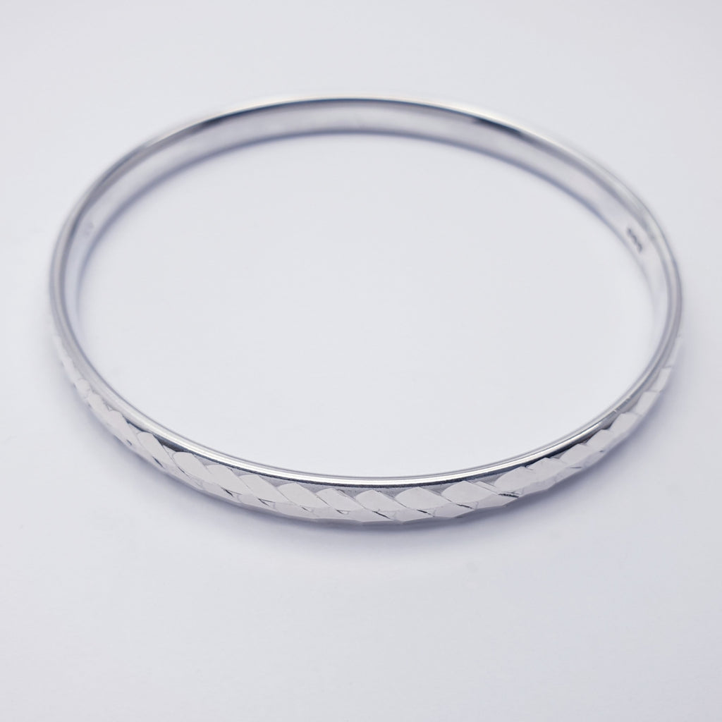 Sterling Silver Checkerboard Bangle