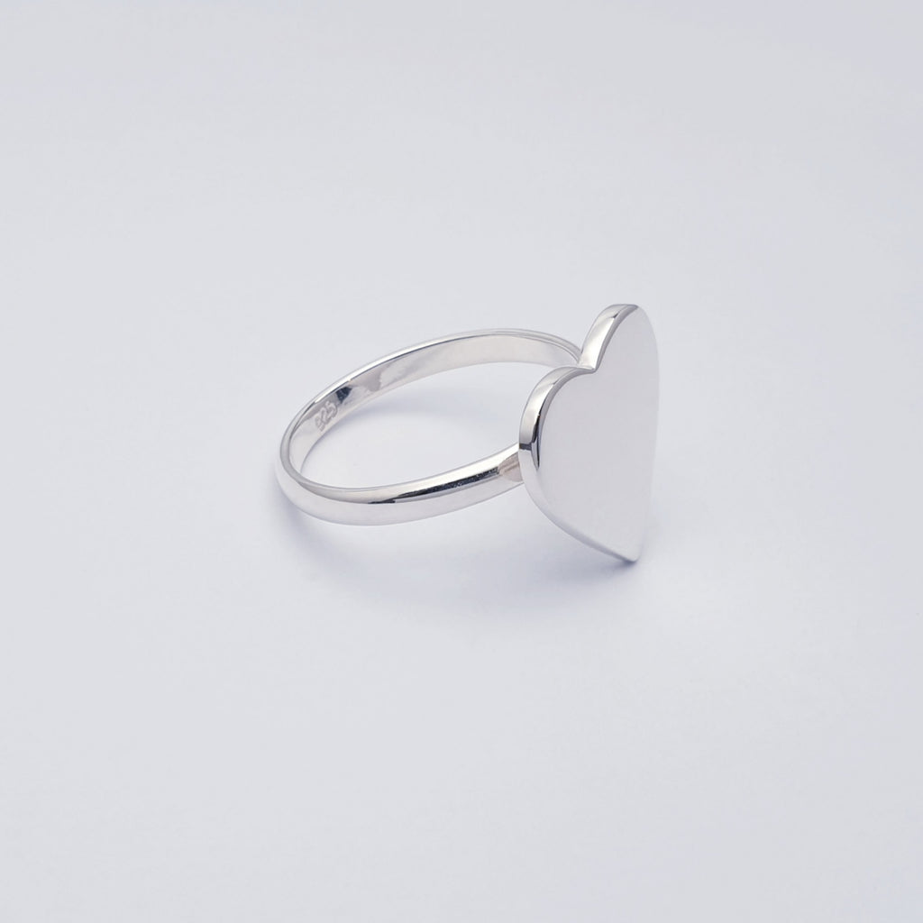 Sterling Silver Polished Heart Ring