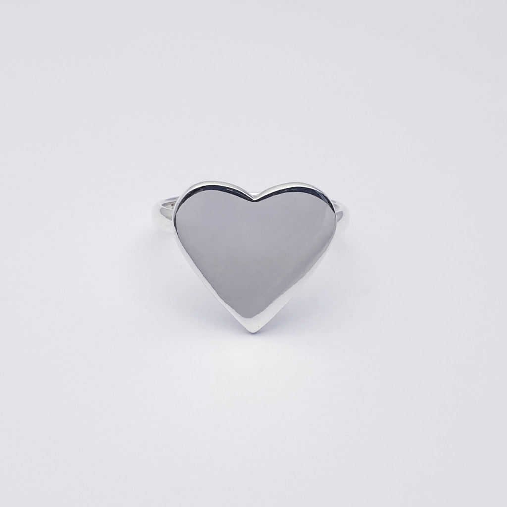 Sterling Silver Polished Heart Ring