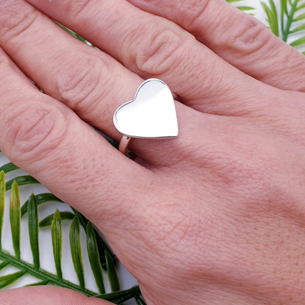 Sterling Silver Polished Heart Ring