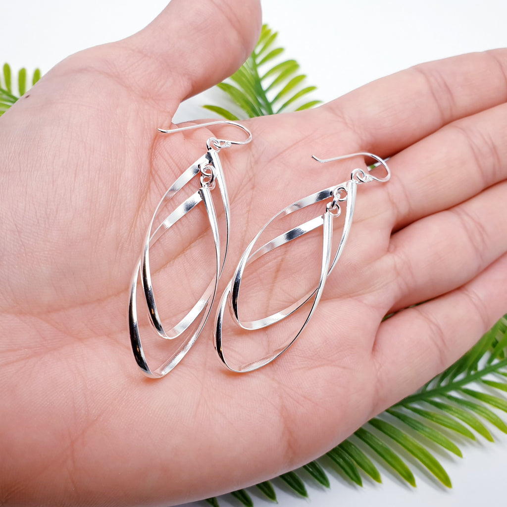 Sterling Silver Large Double Loop Earrings