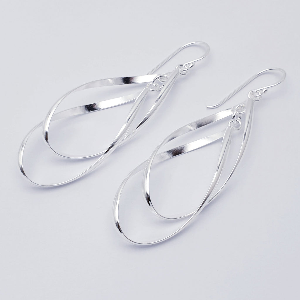 Sterling Silver Large Double Loop Earrings