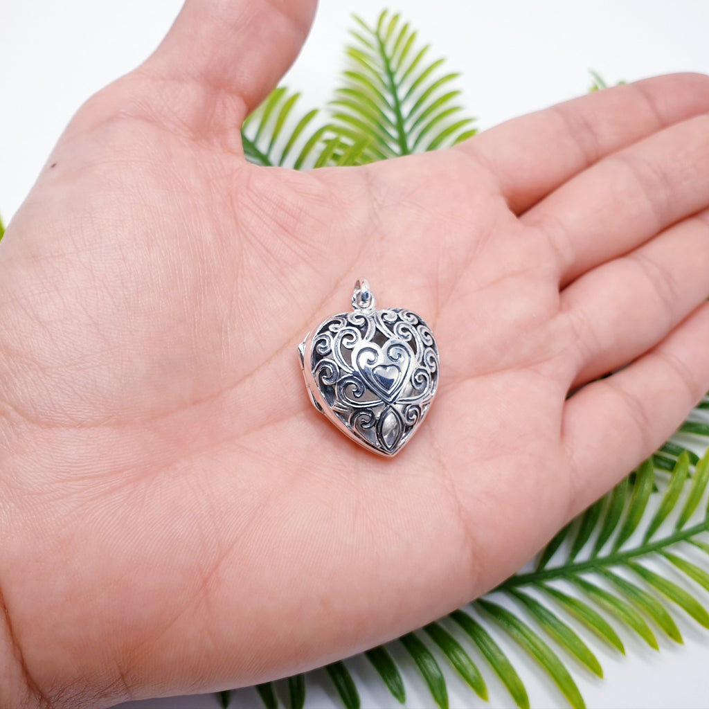 Sterling Silver Filigree Heart Locket