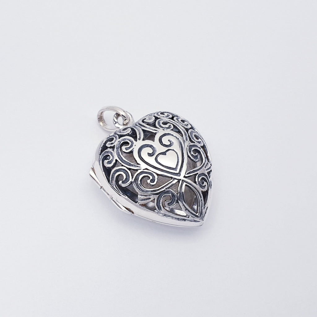 Sterling Silver Filigree Heart Locket