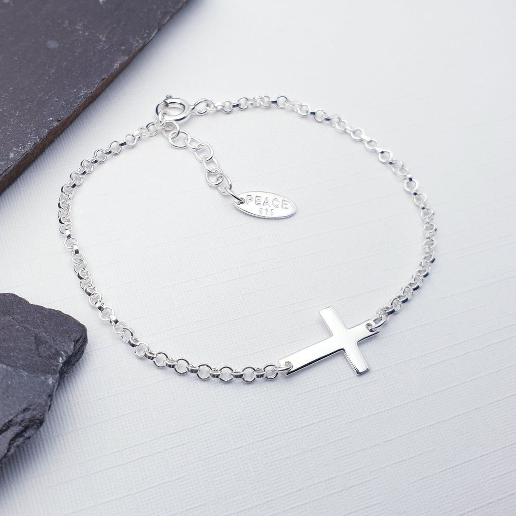 Sterling Silver Cross Bracelet