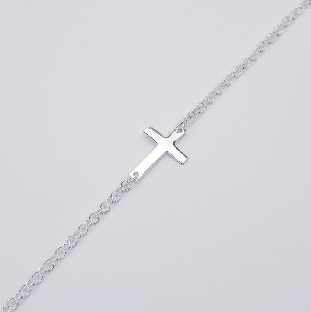 Sterling Silver Cross Bracelet