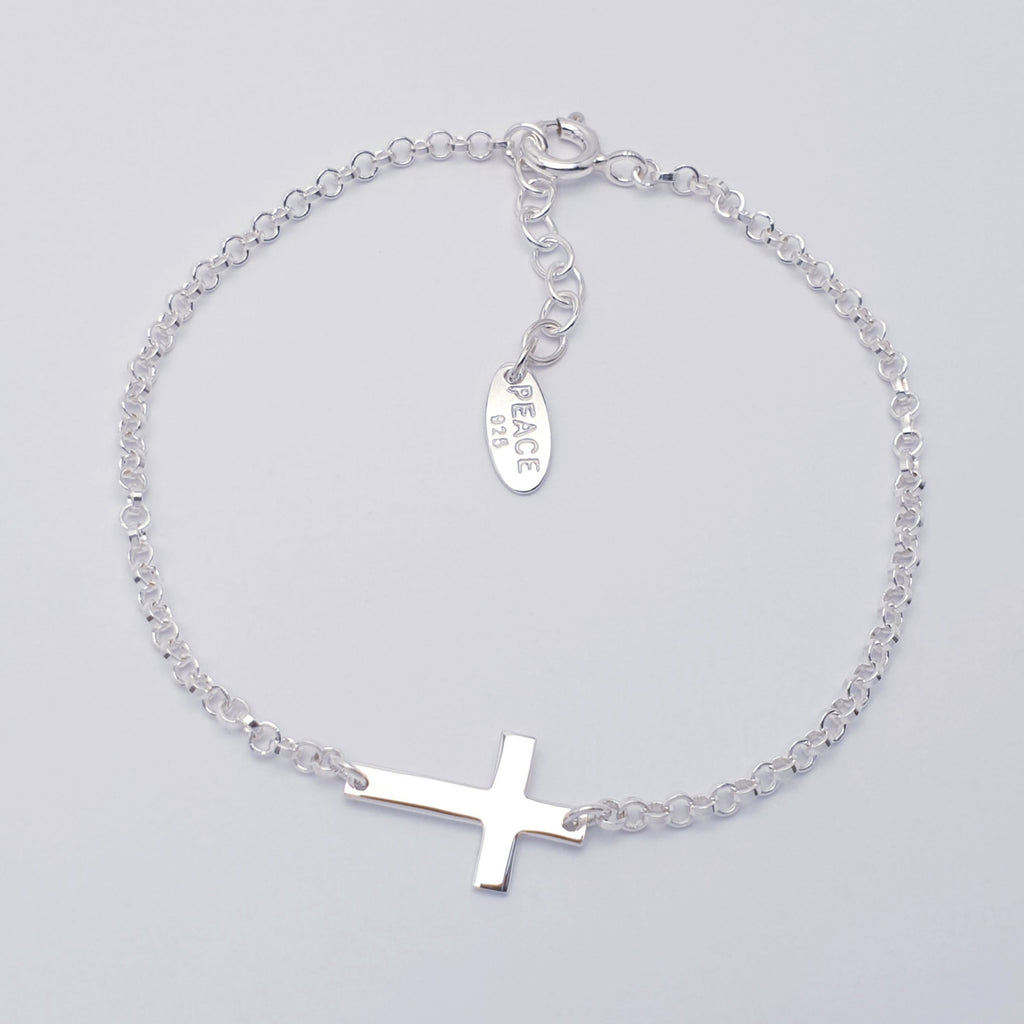 Sterling Silver Cross Bracelet