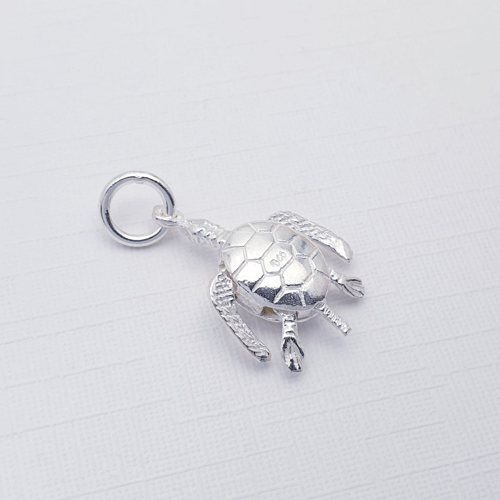 Sterling Silver Articulated Sea Turtle Pendant
