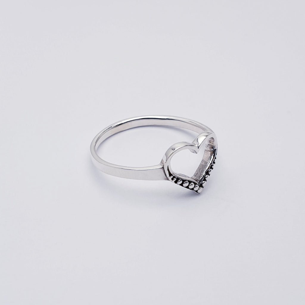 Sterling Silver Oxidised Heart Ring