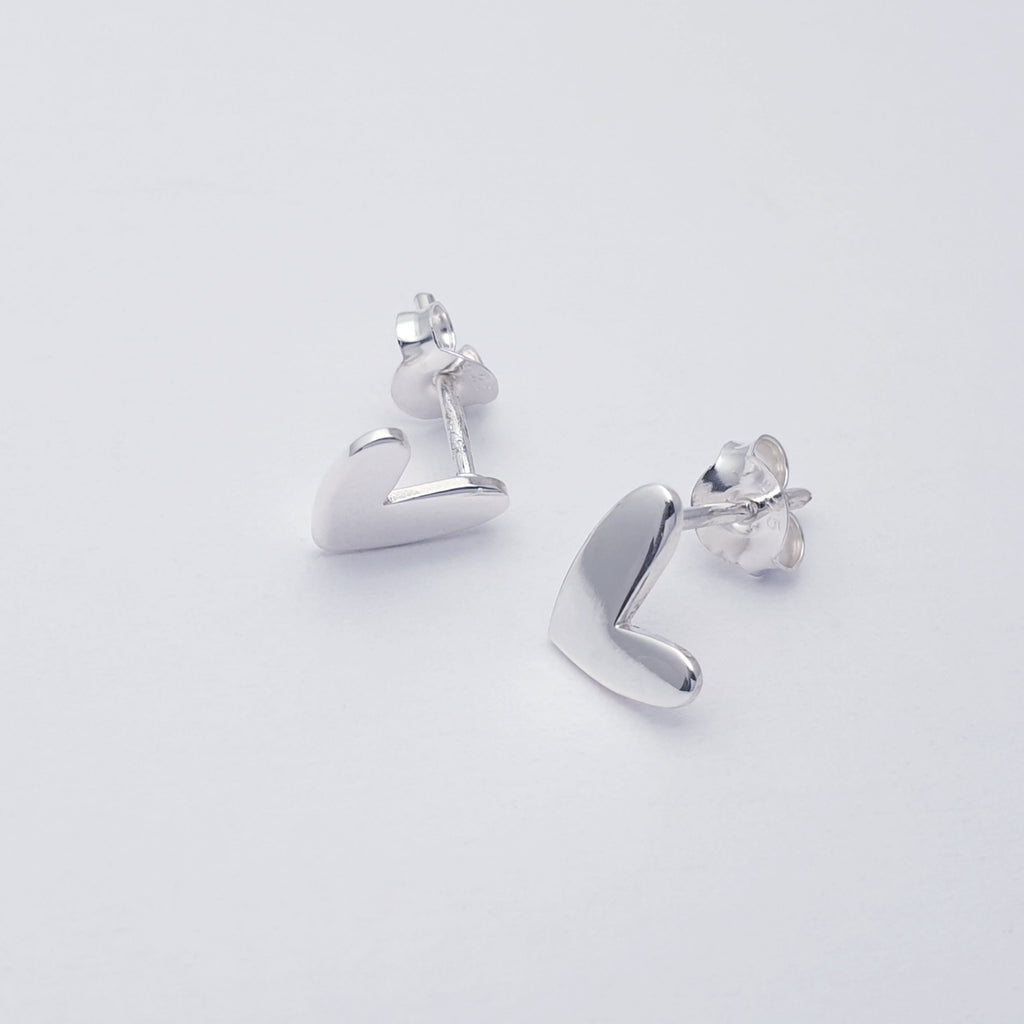 Sterling Silver Love Heart Studs