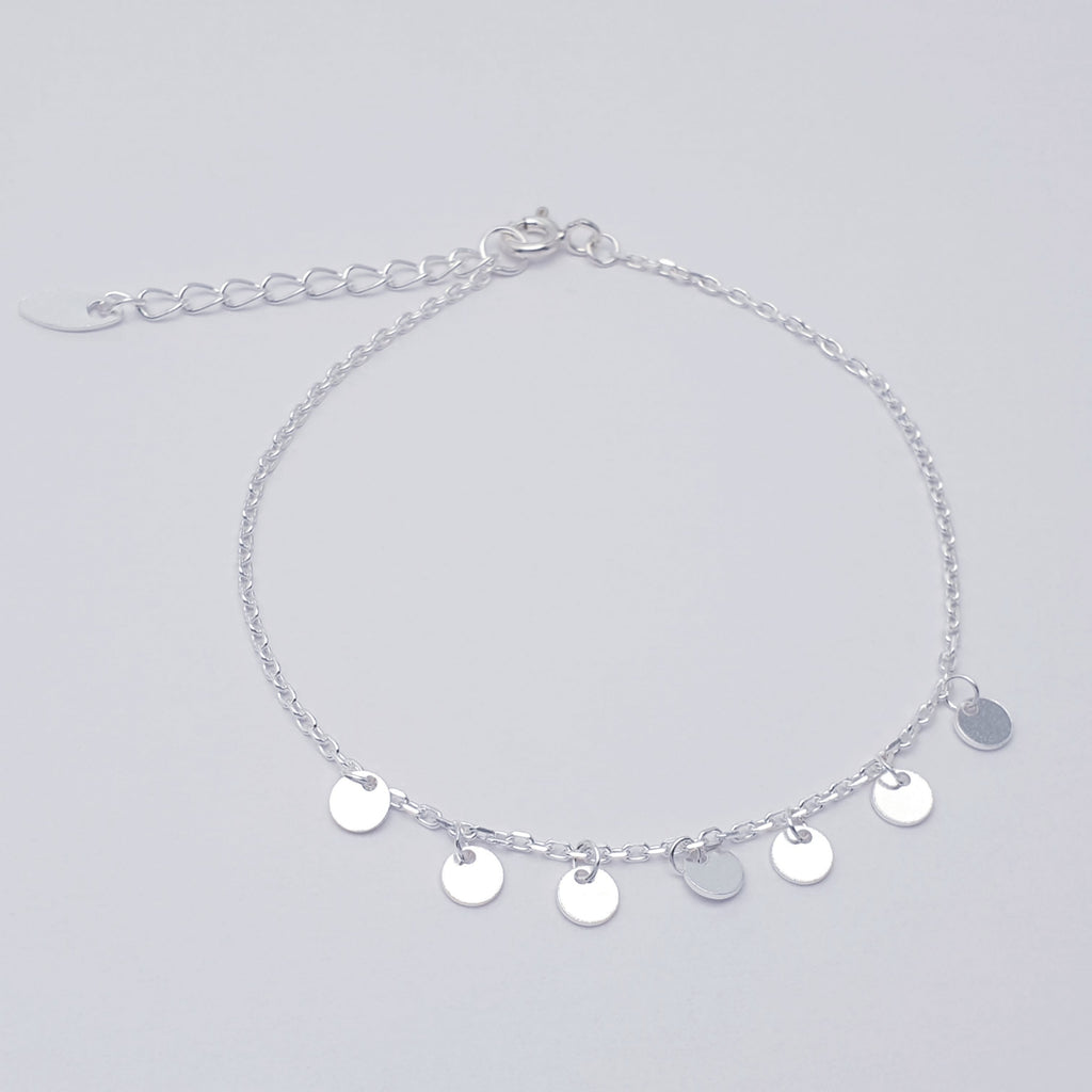 Sterling Silver Simple Disc Bracelet