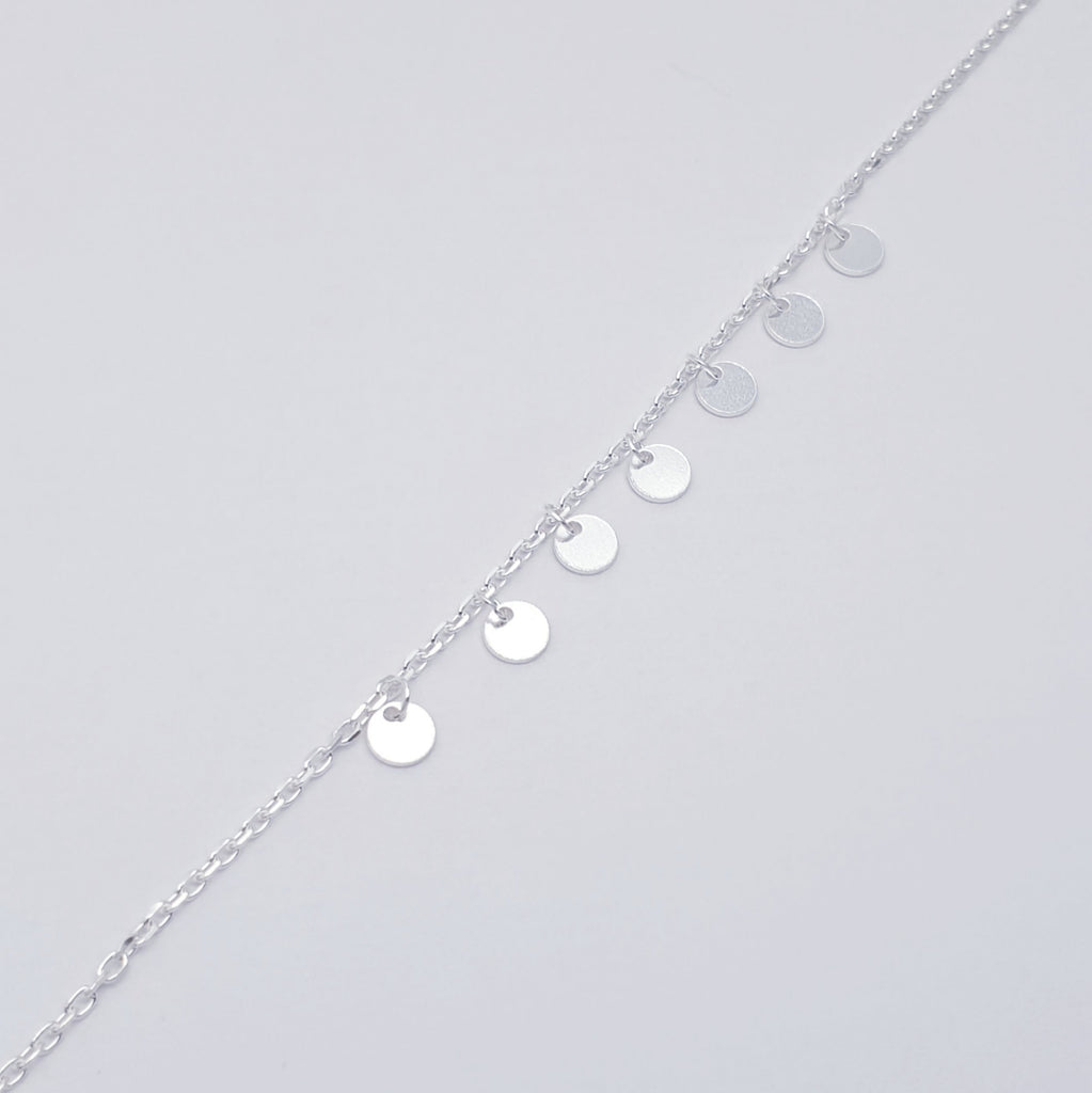 Sterling Silver Simple Disc Bracelet