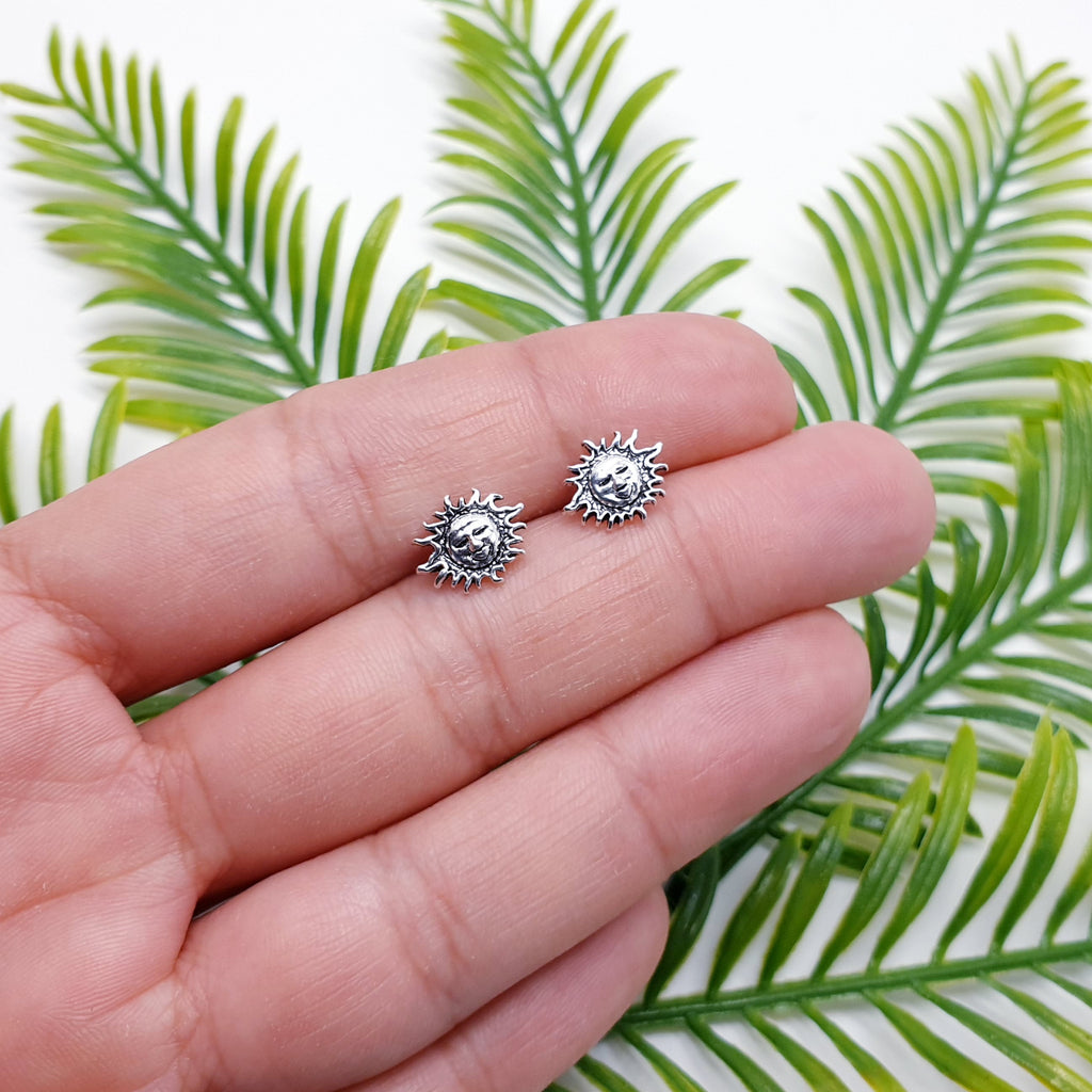 Sterling Silver Sun Studs