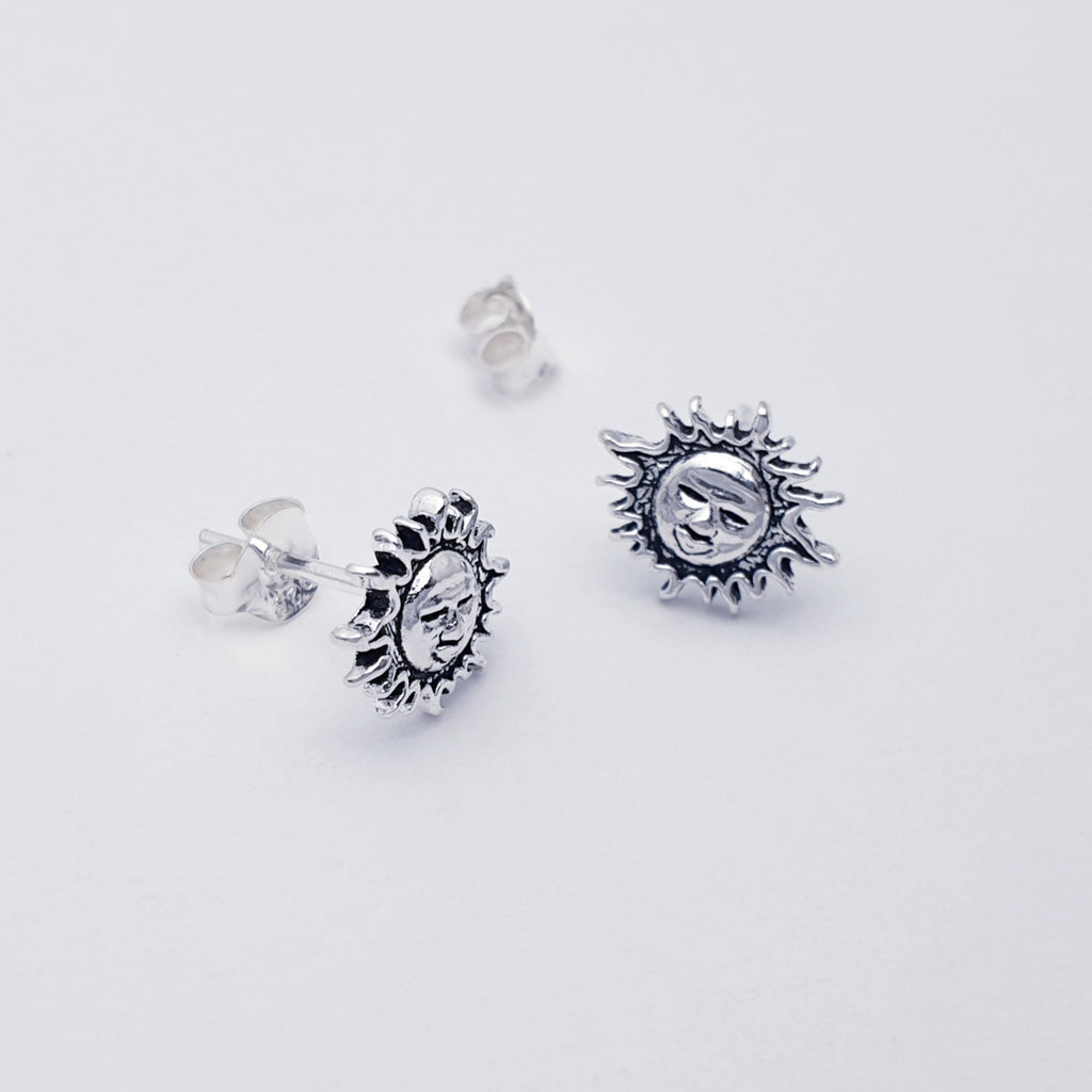 Sterling Silver Sun Studs
