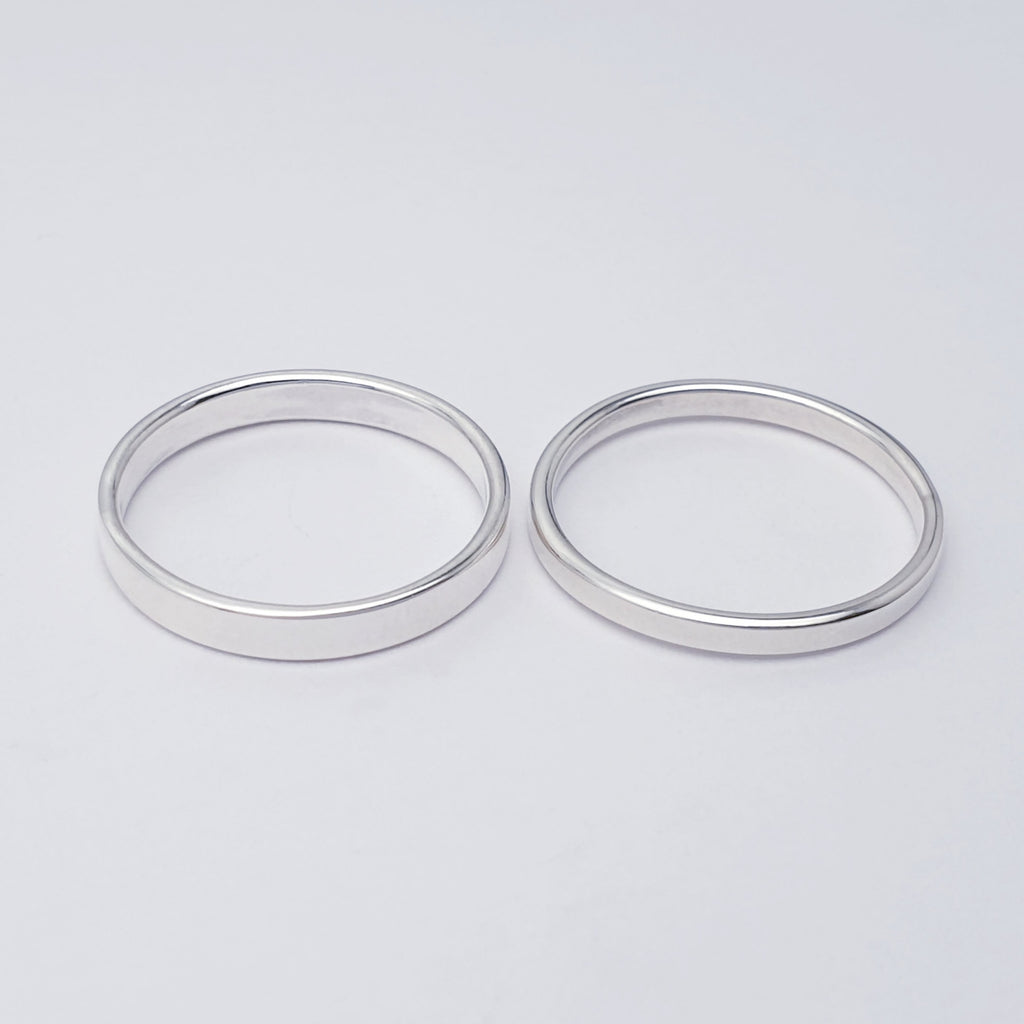 Sterling Silver Simple Flat Band Ring 2mm or 3mm Thick