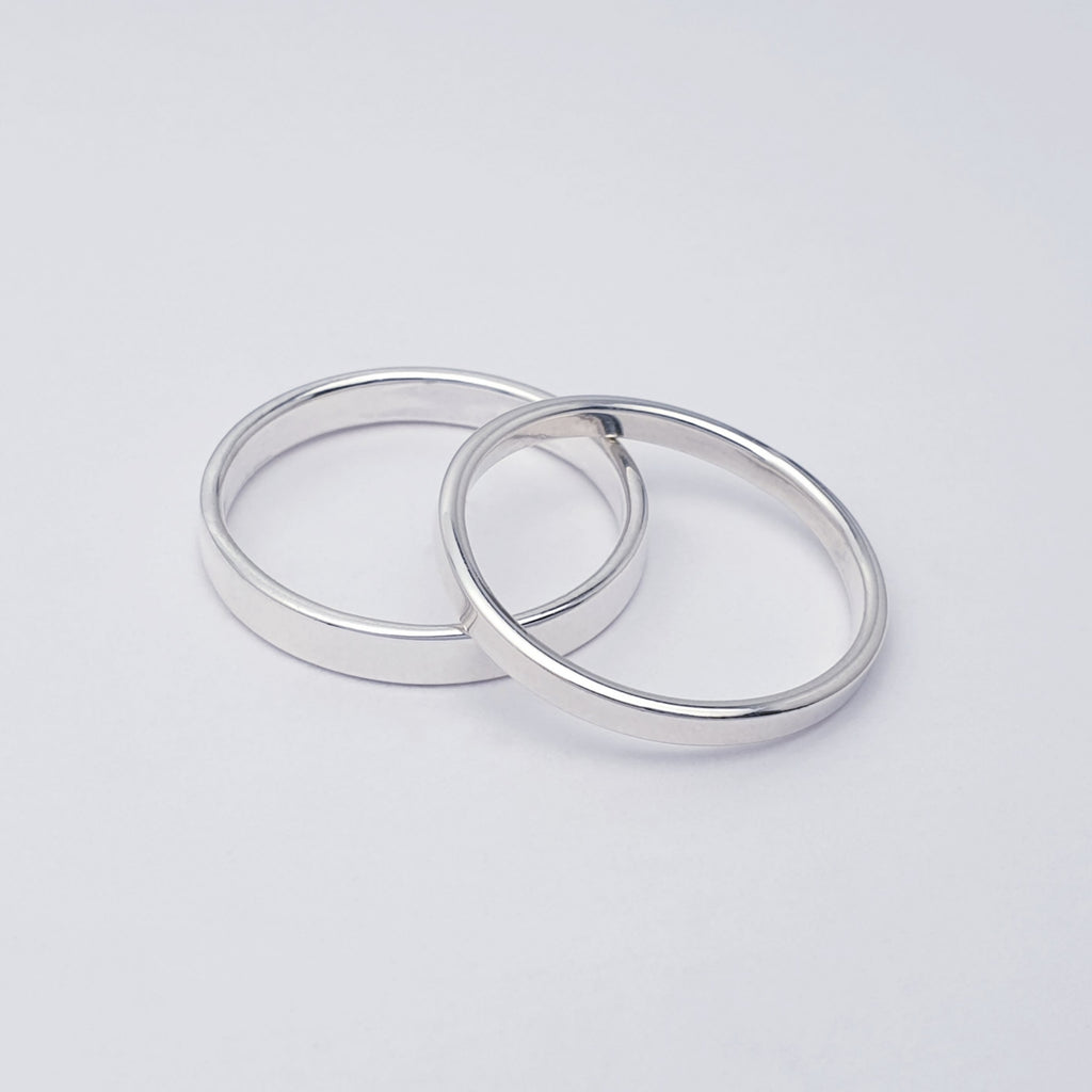 Sterling Silver Simple Flat Band Ring 2mm or 3mm Thick
