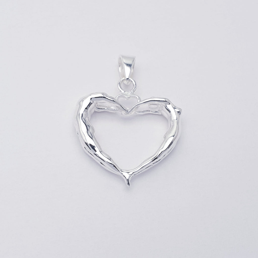 Sterling Silver Lovers Heart Pendant
